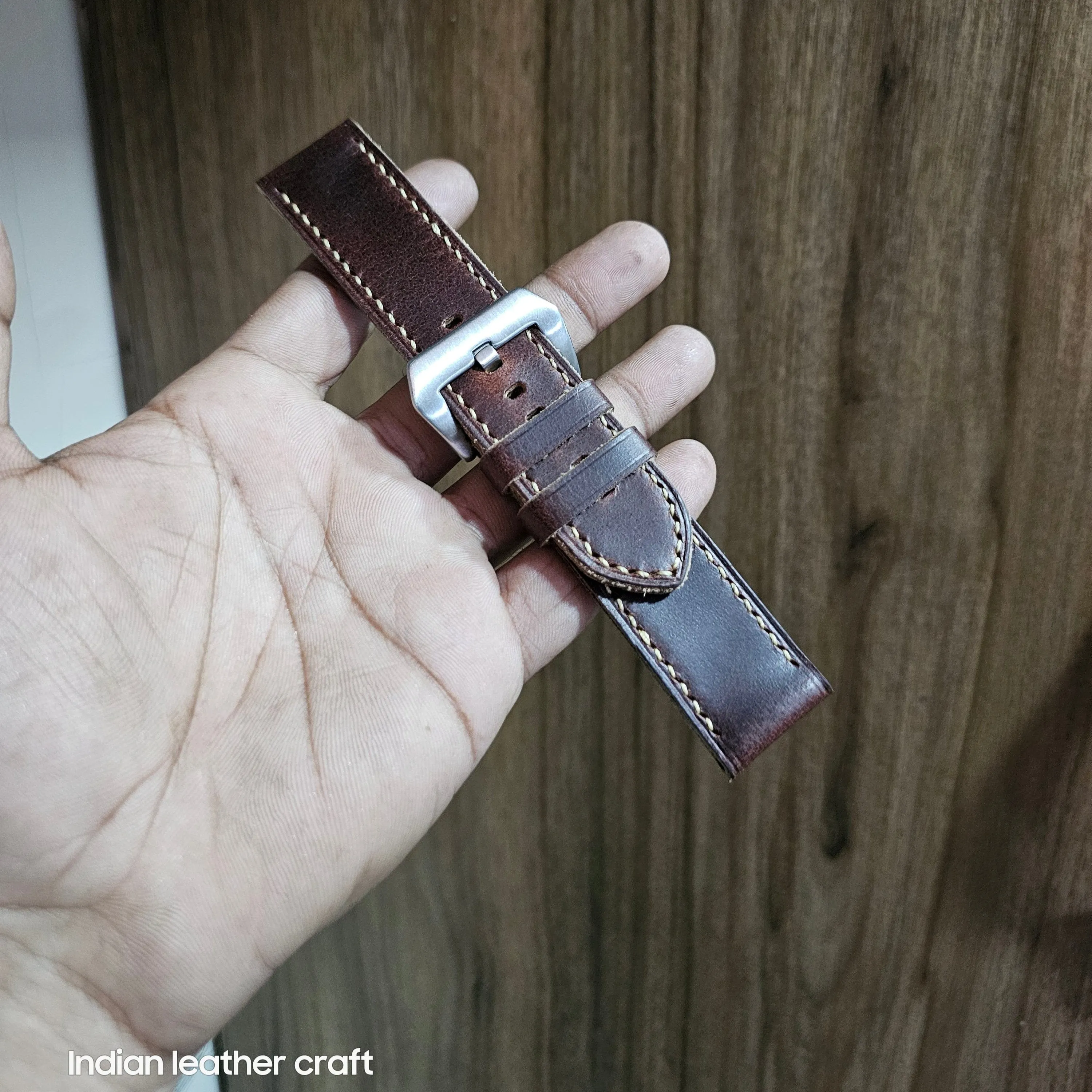 Handmade leather strap for luminor panerai