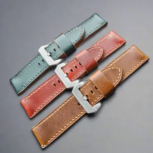 Handmade leather strap for luminor panerai