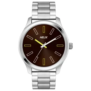 Helix By Timex Brown Round Analog Stainless Steel Watch Men -TW043HG06