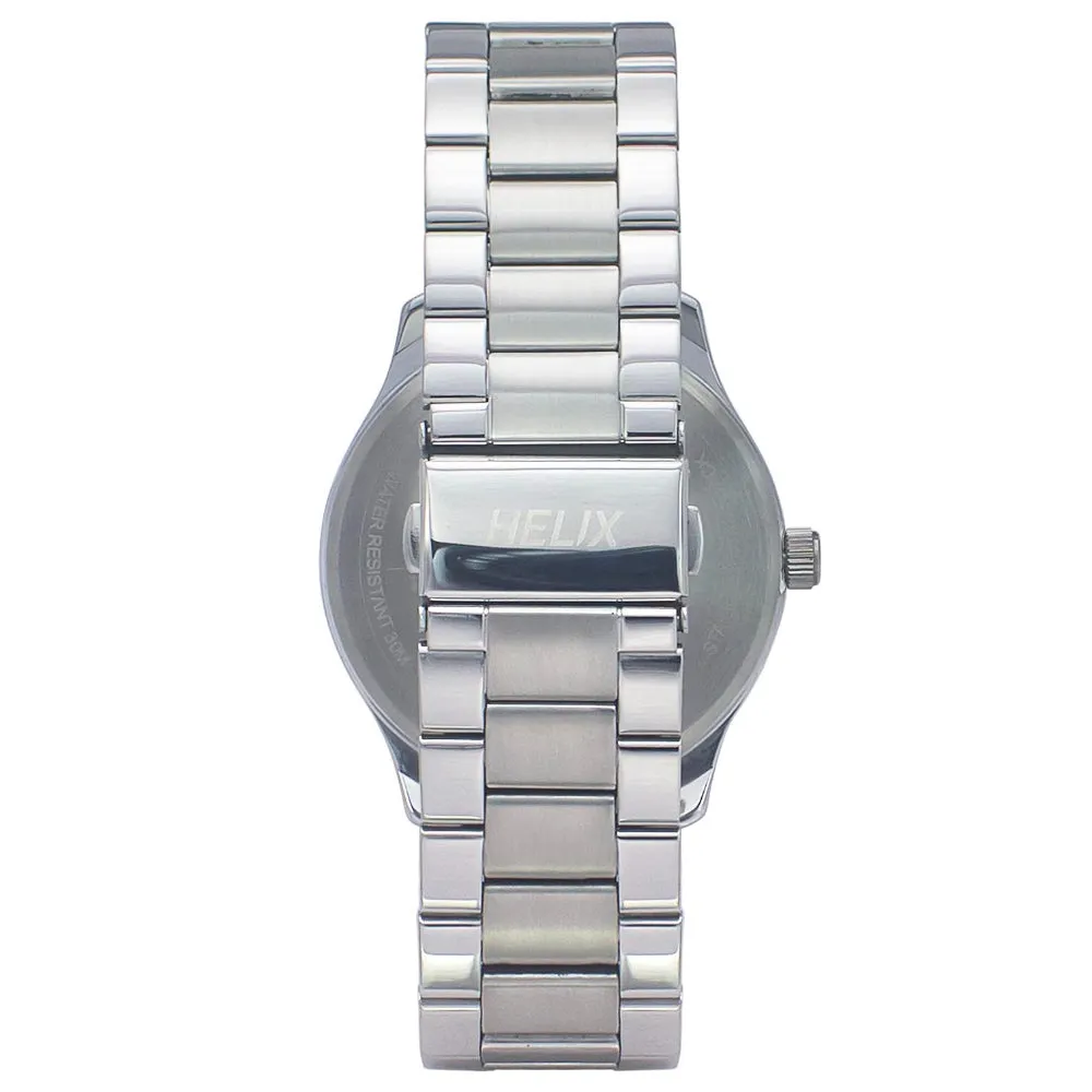 Helix By Timex Brown Round Analog Stainless Steel Watch Men -TW043HG06