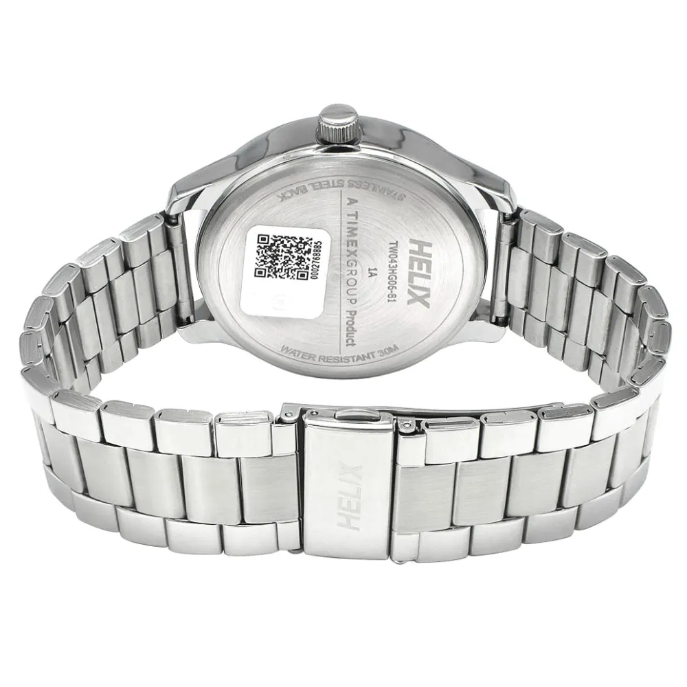 Helix By Timex Brown Round Analog Stainless Steel Watch Men -TW043HG06