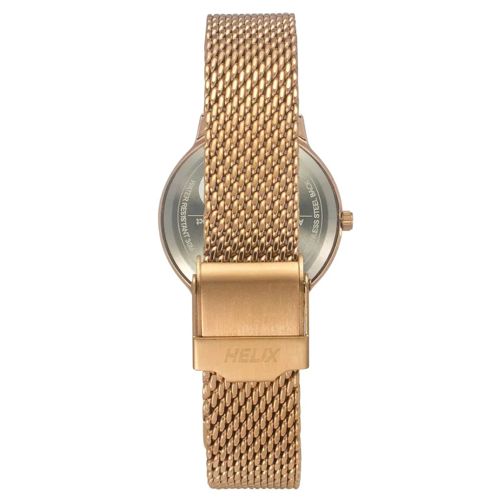 Helix By Timex Coral Round Analog Stainless Steel Watch Women -TW022HL23