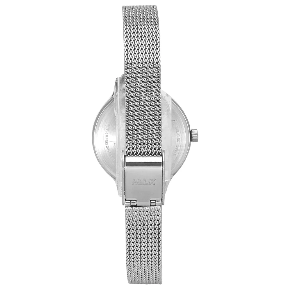 Helix By Timex Red Round Analog Stainless Steel Watch Women -TW027HL21
