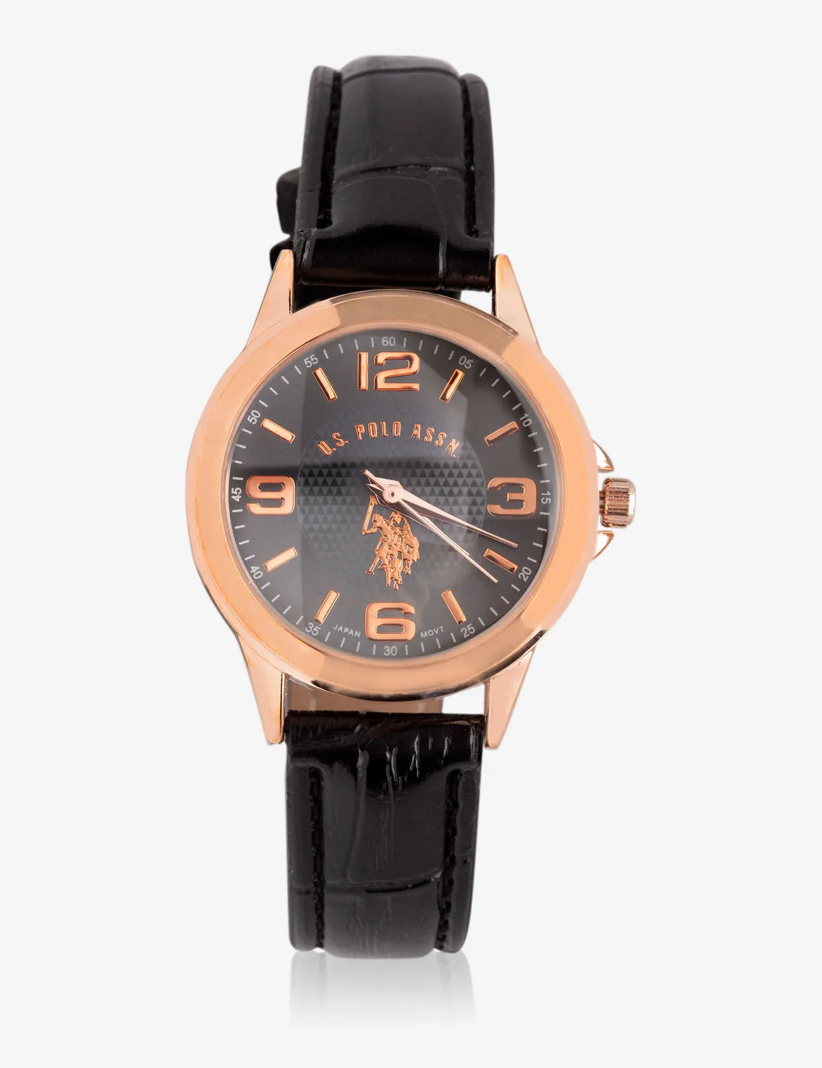 HIS & HERS ROSE GOLD FAUX CROC STRAP WATCH SET