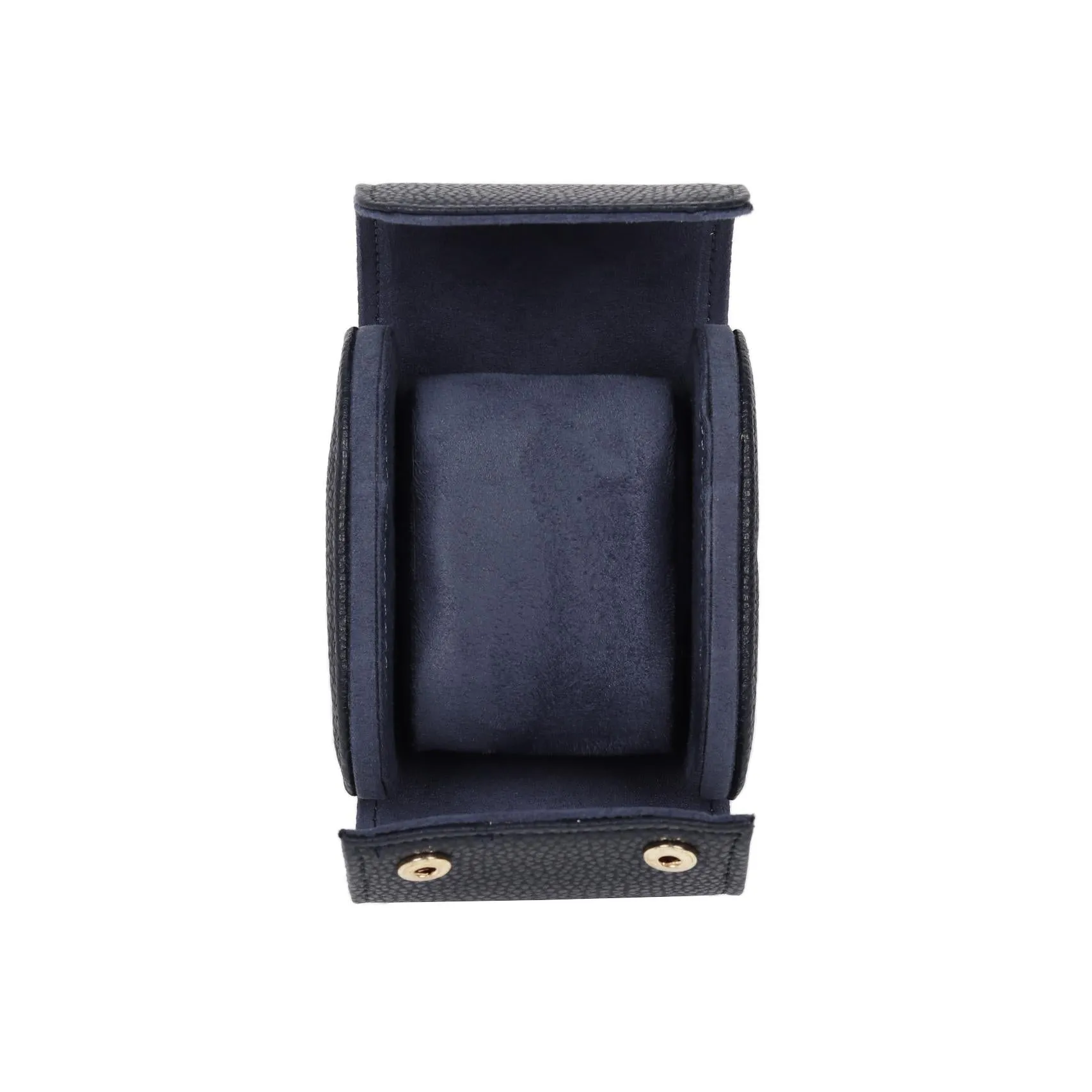 HQ Single Watch Genuine Leather Travel Case/Roll - Navy Blue