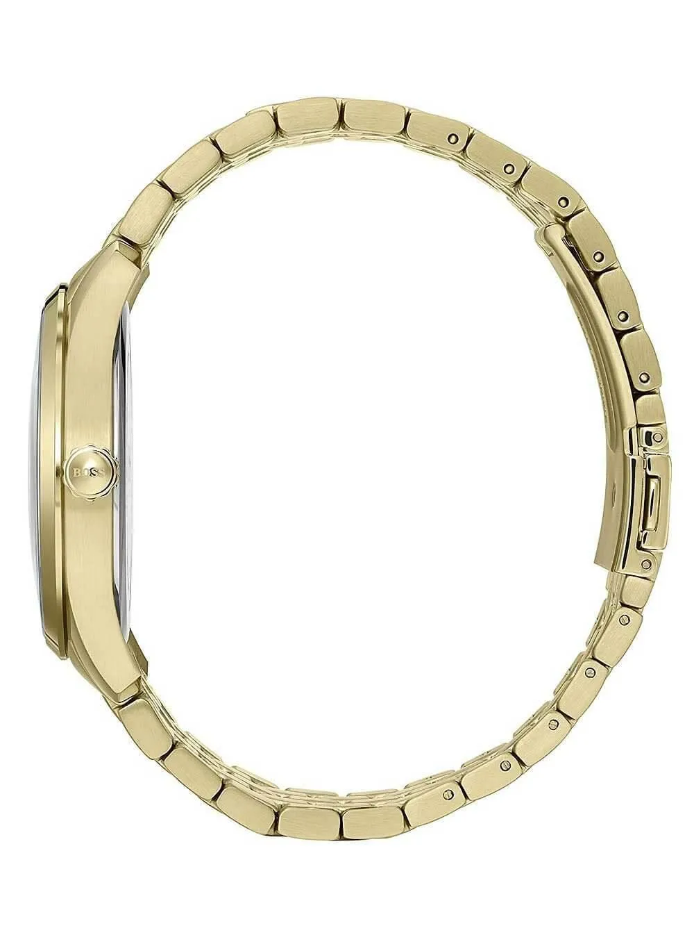 Hugo Boss 1513739 Master Black Dial Gold Bracelet Quartz Men's Watch