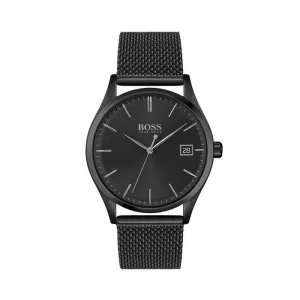 Hugo Boss 1513877 Commissioner Black Plated Dial With Mesh Quartz Men's Watch