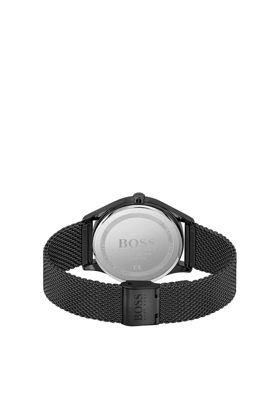 Hugo Boss 1513877 Commissioner Black Plated Dial With Mesh Quartz Men's Watch