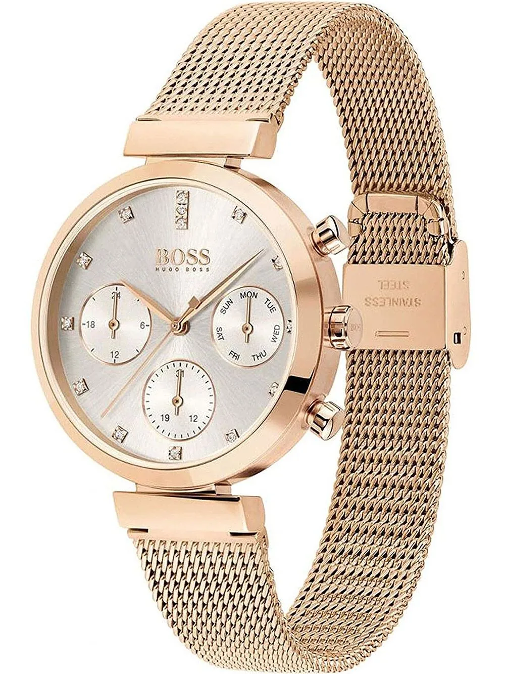 Hugo Boss Flawless Rose Gold Mesh Women's Watch 1502553