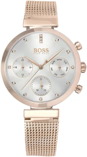Hugo Boss Flawless Rose Gold Mesh Women's Watch 1502553