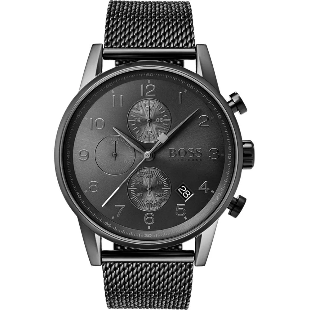 Hugo Boss Gunmetal Navigator Quartz Men's Watch 1513674