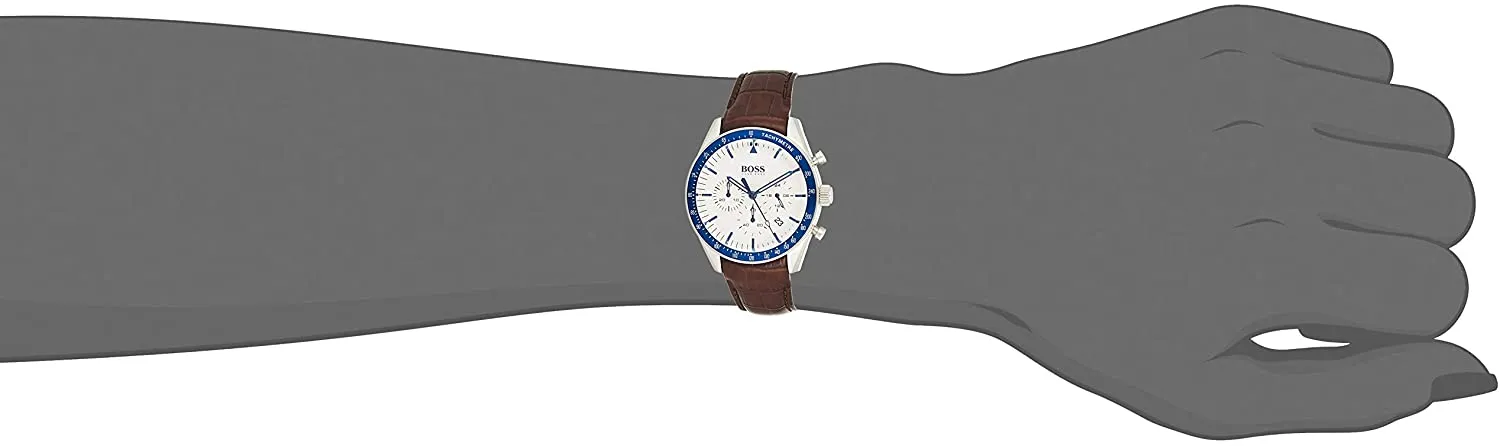 Hugo Boss Trophy Quartz Stainless Steel and Leather Strap Men's Watch 1513629
