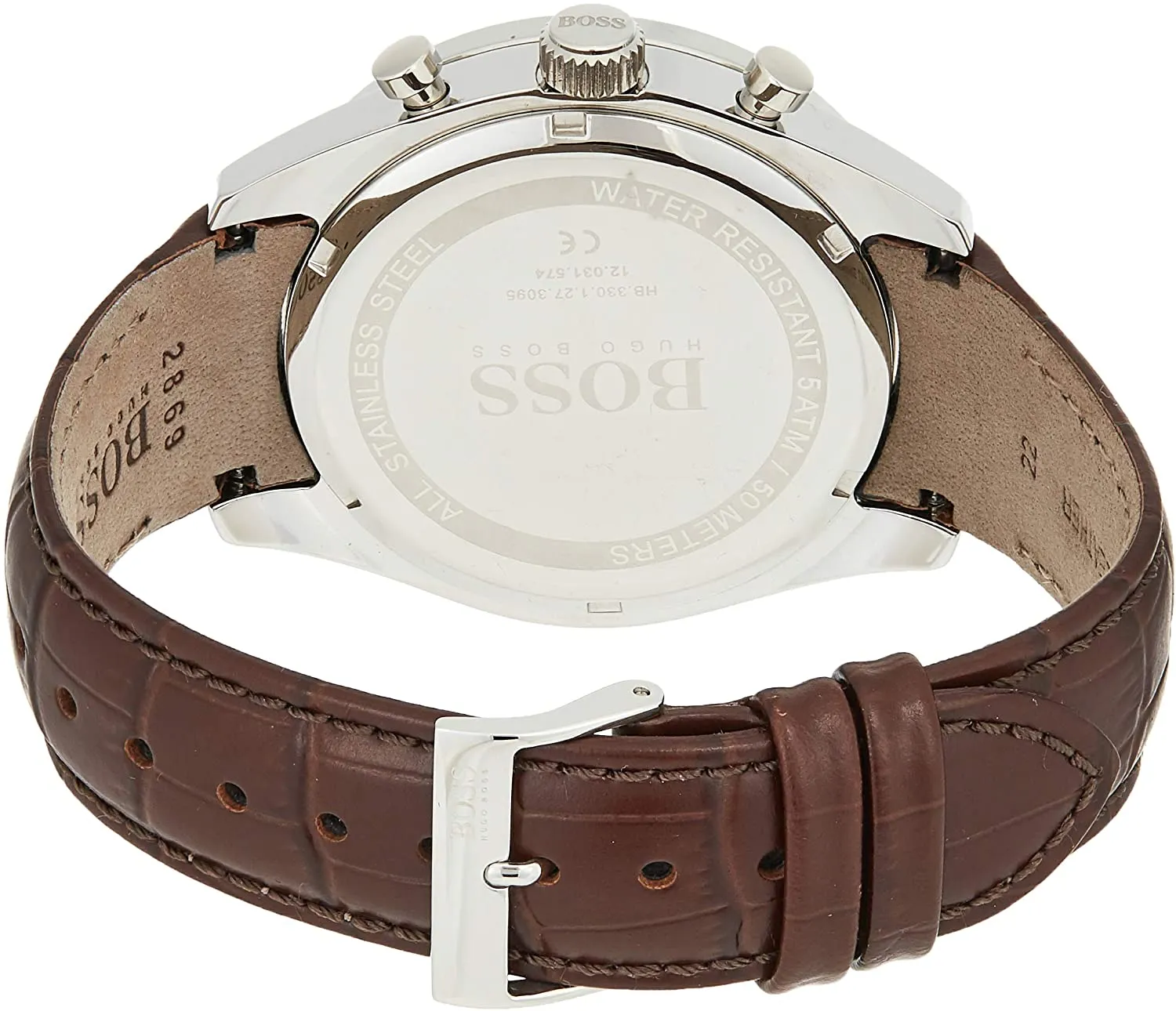Hugo Boss Trophy Quartz Stainless Steel and Leather Strap Men's Watch 1513629