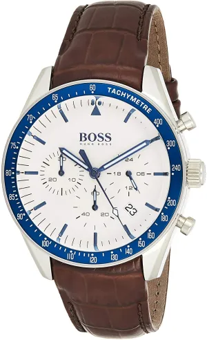 Hugo Boss Trophy Quartz Stainless Steel and Leather Strap Men's Watch 1513629