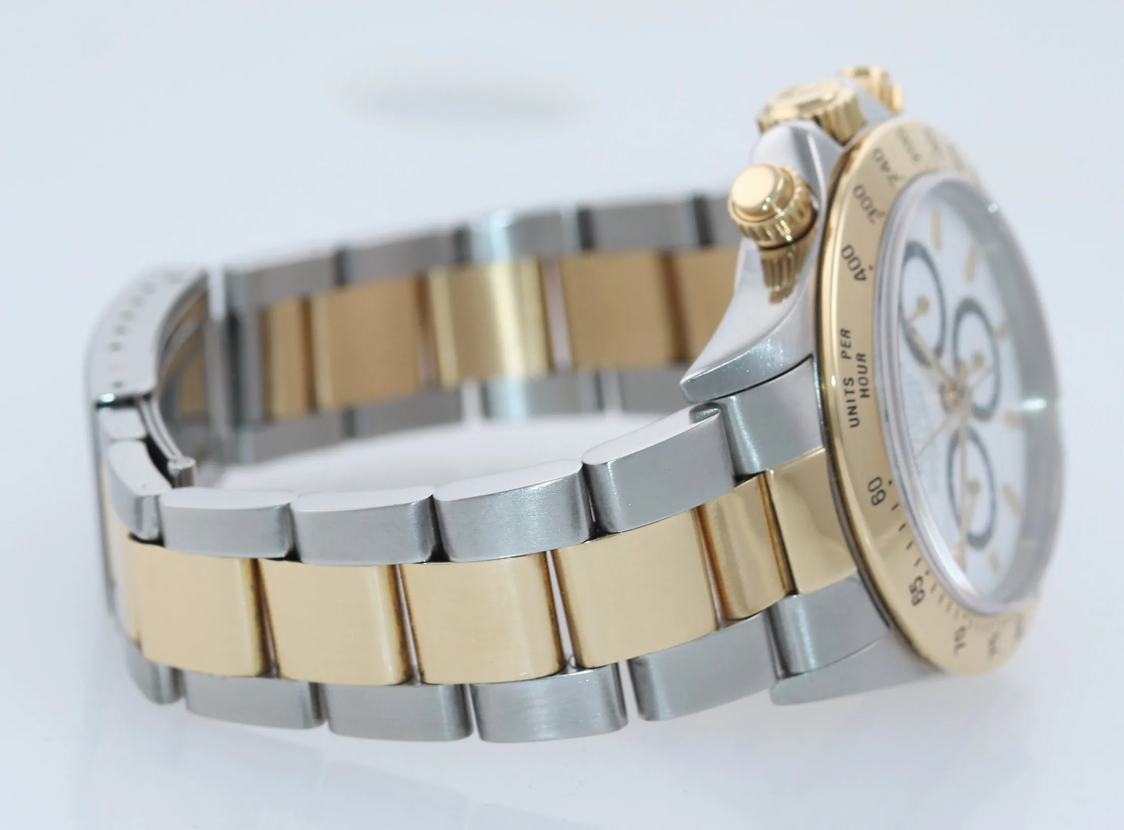 INVERTED 6 Rolex Daytona 16523 Zenith 18k Gold Steel Two Tone White Chrono Watch