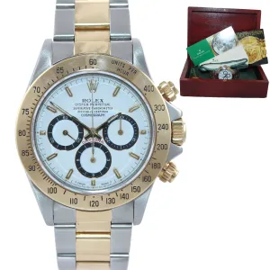 INVERTED 6 Rolex Daytona 16523 Zenith 18k Gold Steel Two Tone White Chrono Watch