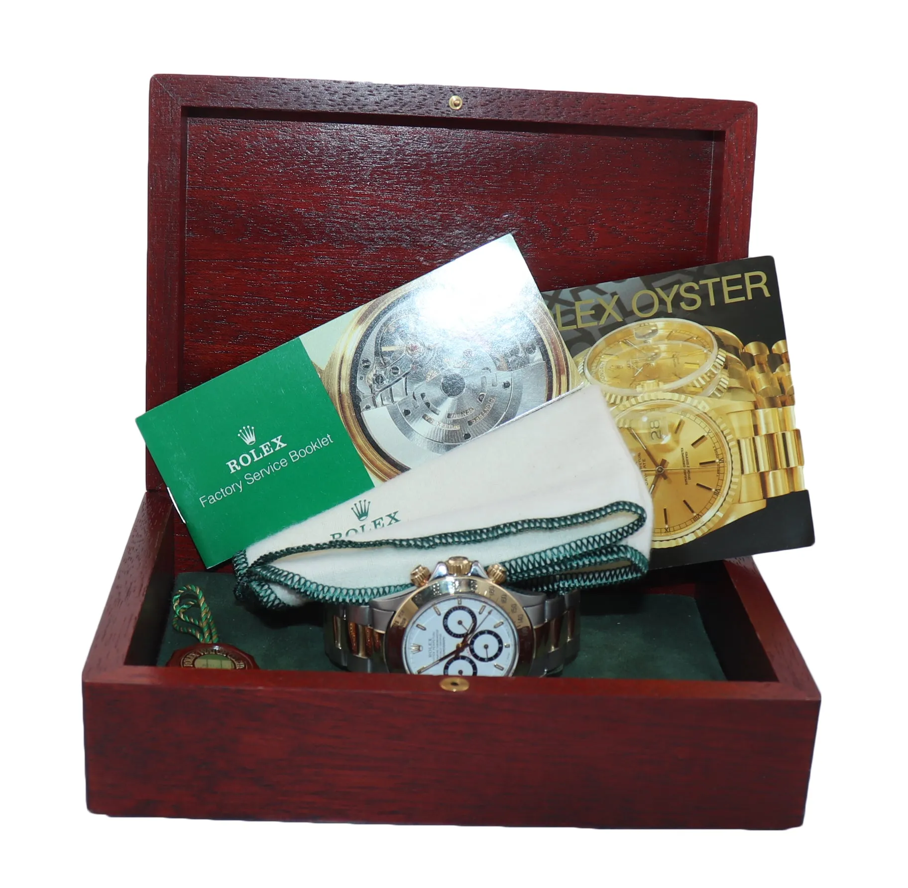INVERTED 6 Rolex Daytona 16523 Zenith 18k Gold Steel Two Tone White Chrono Watch