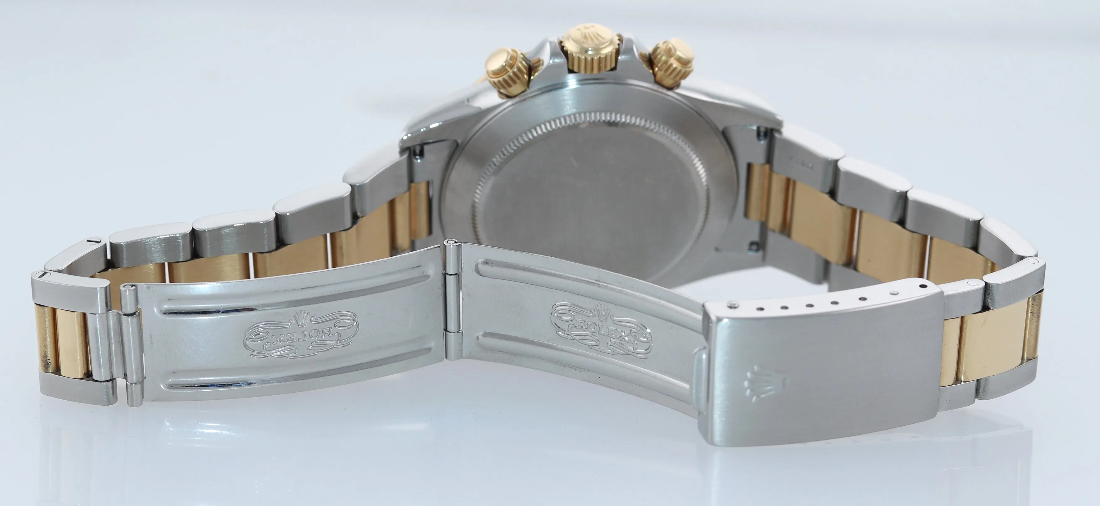 INVERTED 6 Rolex Daytona 16523 Zenith 18k Gold Steel Two Tone White Chrono Watch