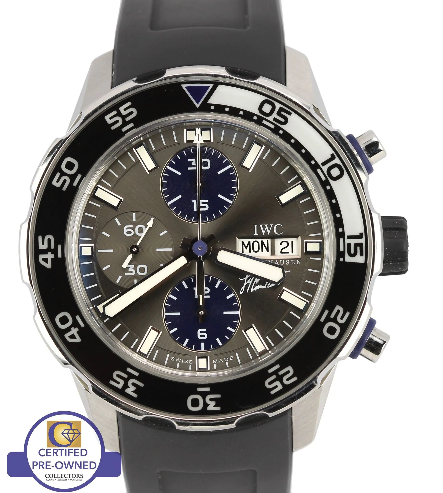 IWC Aquatimer Jacques J.Y. Cousteau Day Date Chronograph 44mm IW376706 3767-06