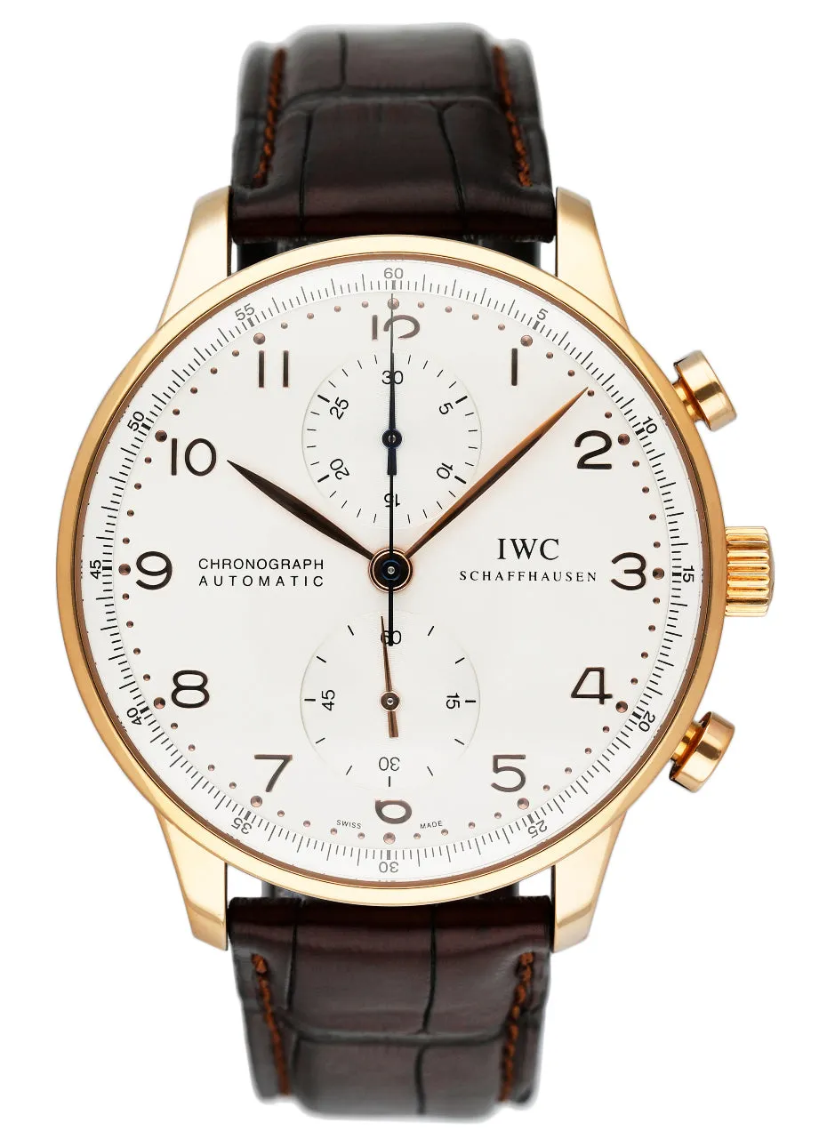 IWC Portugieser IW371402 18K Yellow Gold Mens Watch Box Papers