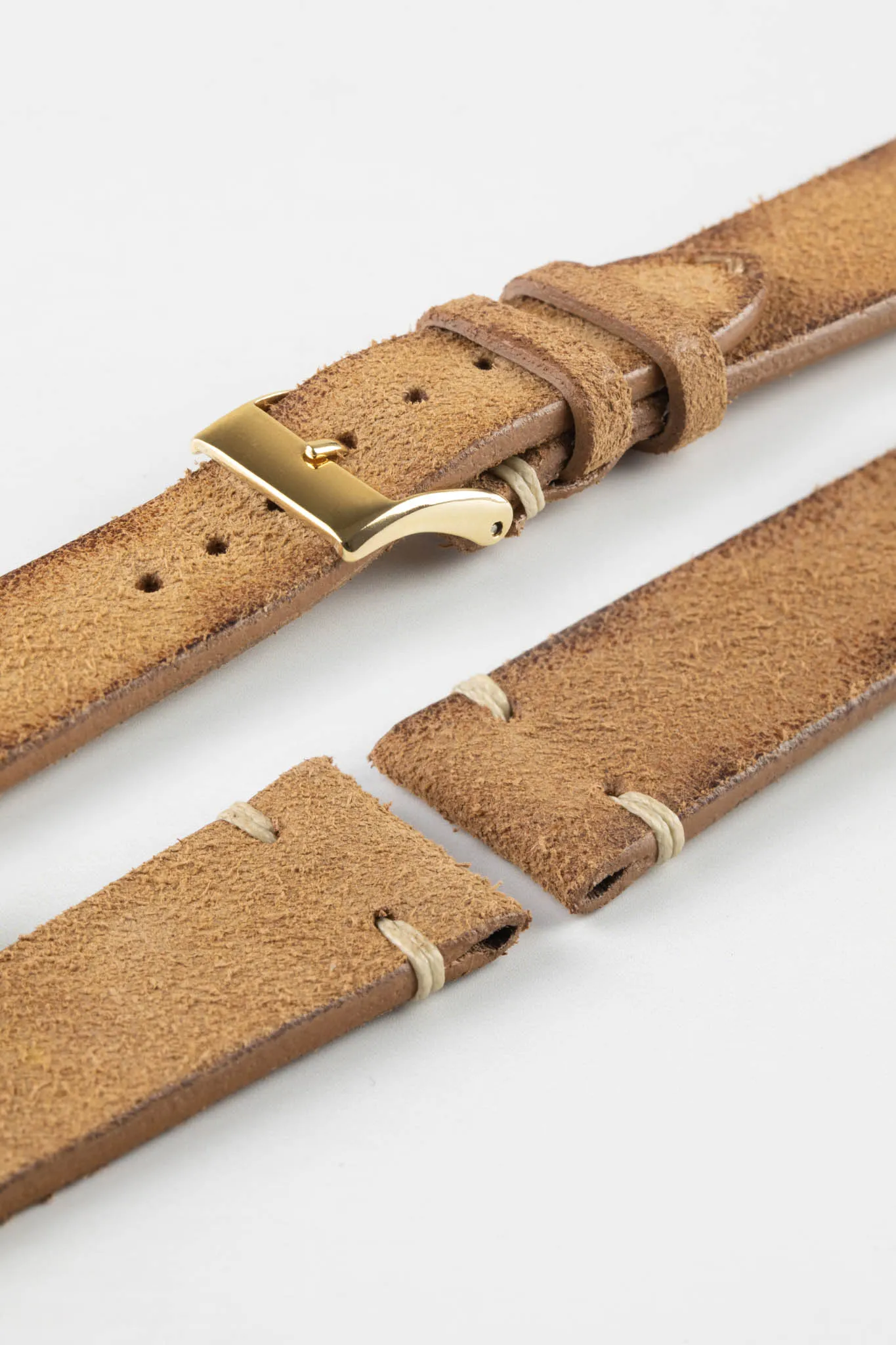 JPM Italian Distressed Tasso Leather Watch Strap in AMBER