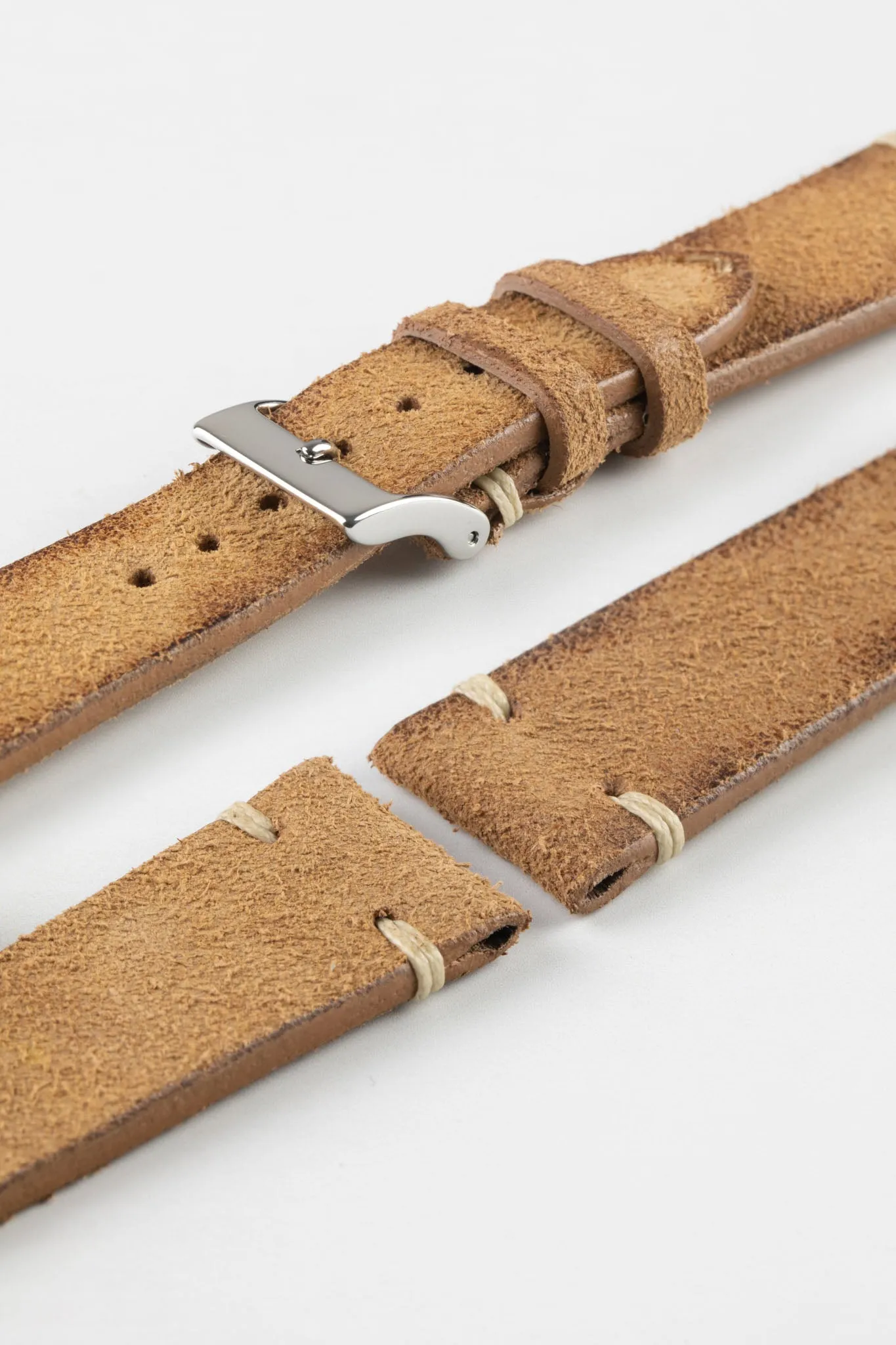 JPM Italian Distressed Tasso Leather Watch Strap in AMBER
