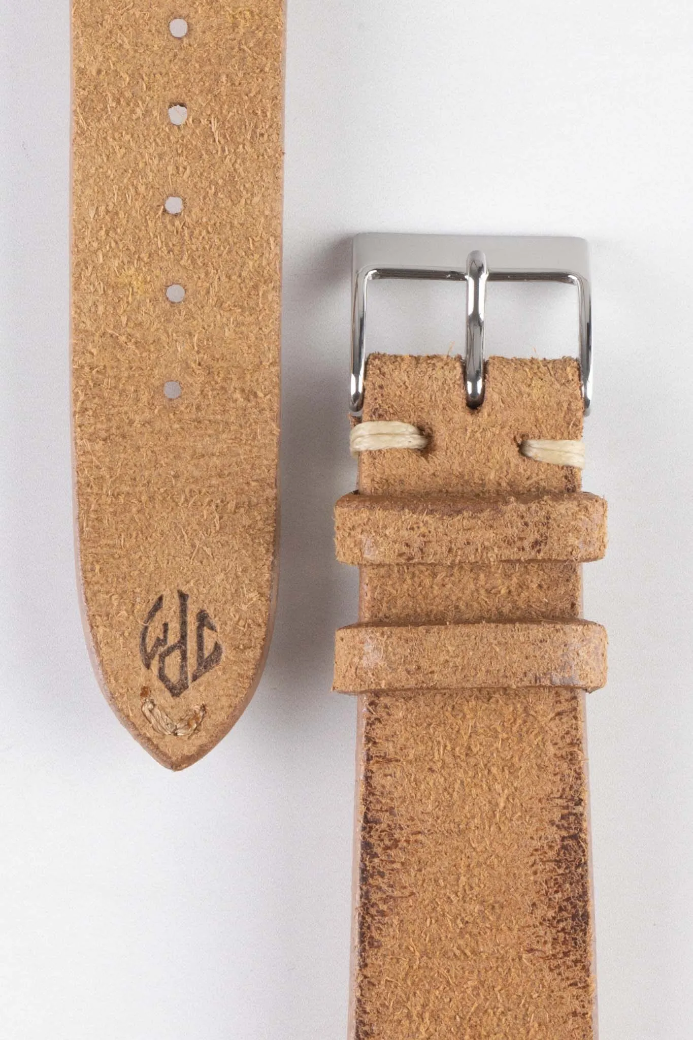 JPM Italian Distressed Tasso Leather Watch Strap in AMBER