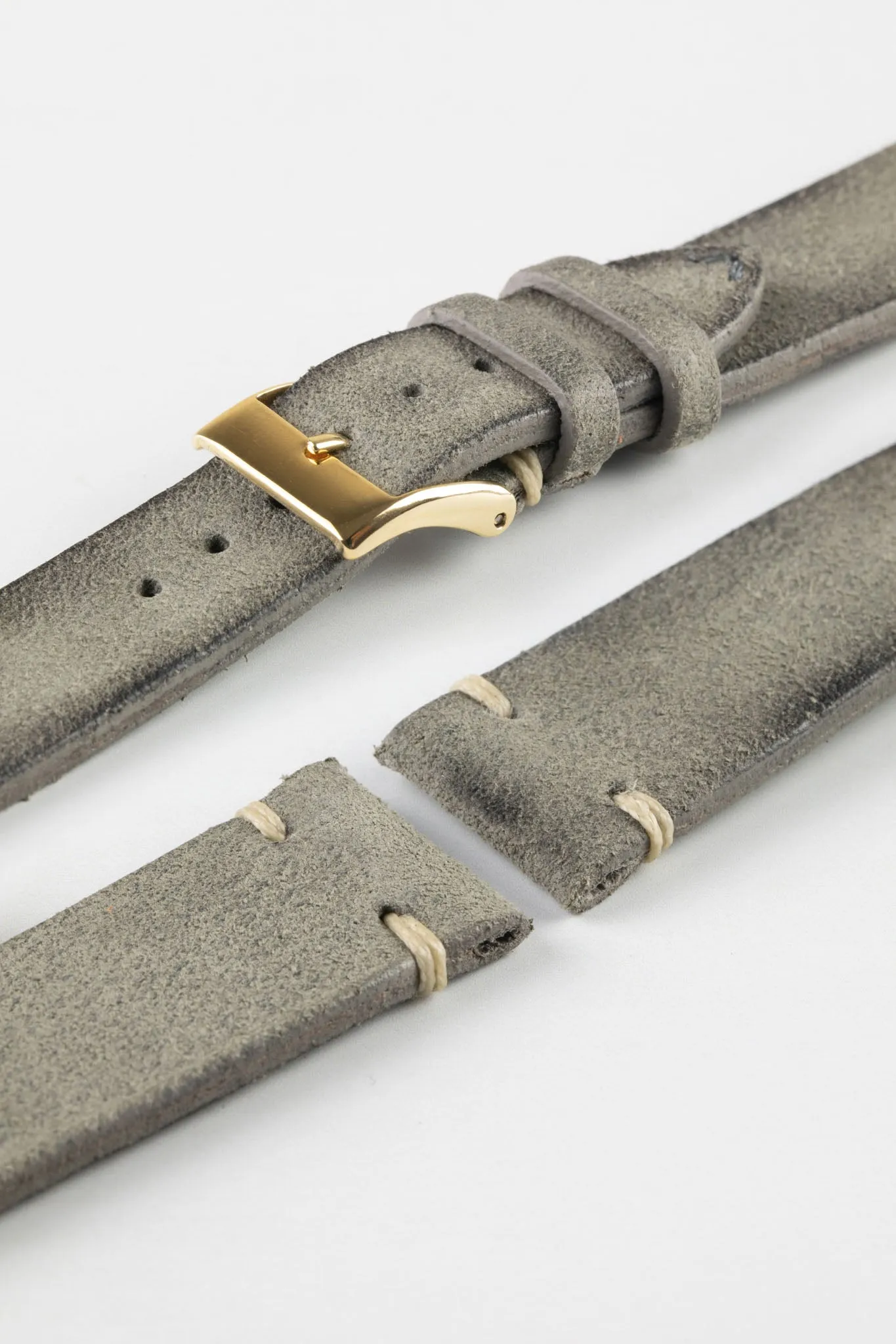 JPM Italian Distressed Tasso Leather Watch Strap in GREY