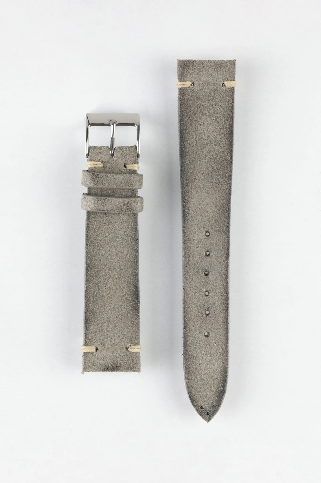 JPM Italian Distressed Tasso Leather Watch Strap in GREY