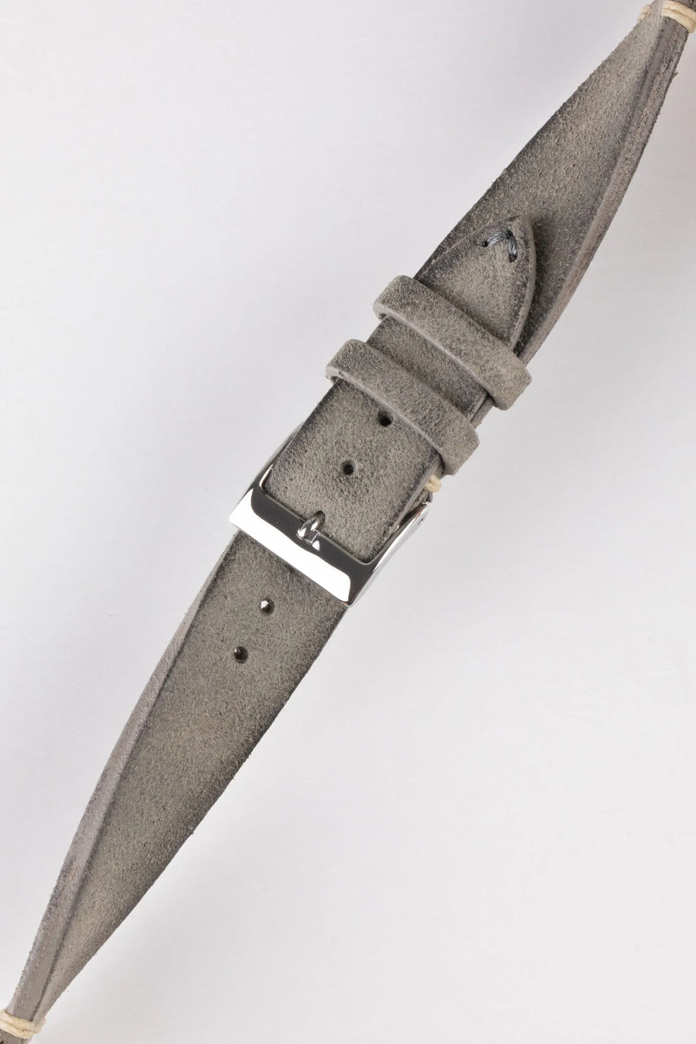 JPM Italian Distressed Tasso Leather Watch Strap in GREY