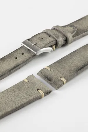 JPM Italian Distressed Tasso Leather Watch Strap in GREY