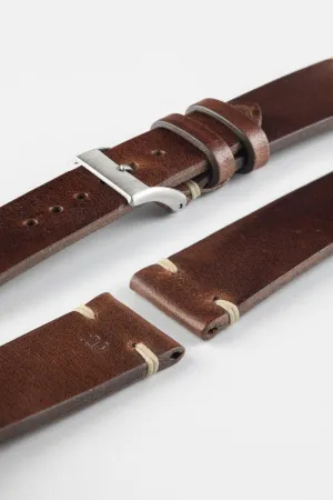 JPM Italian Vintage Leather Watch Strap in DISTRESSED BROWN