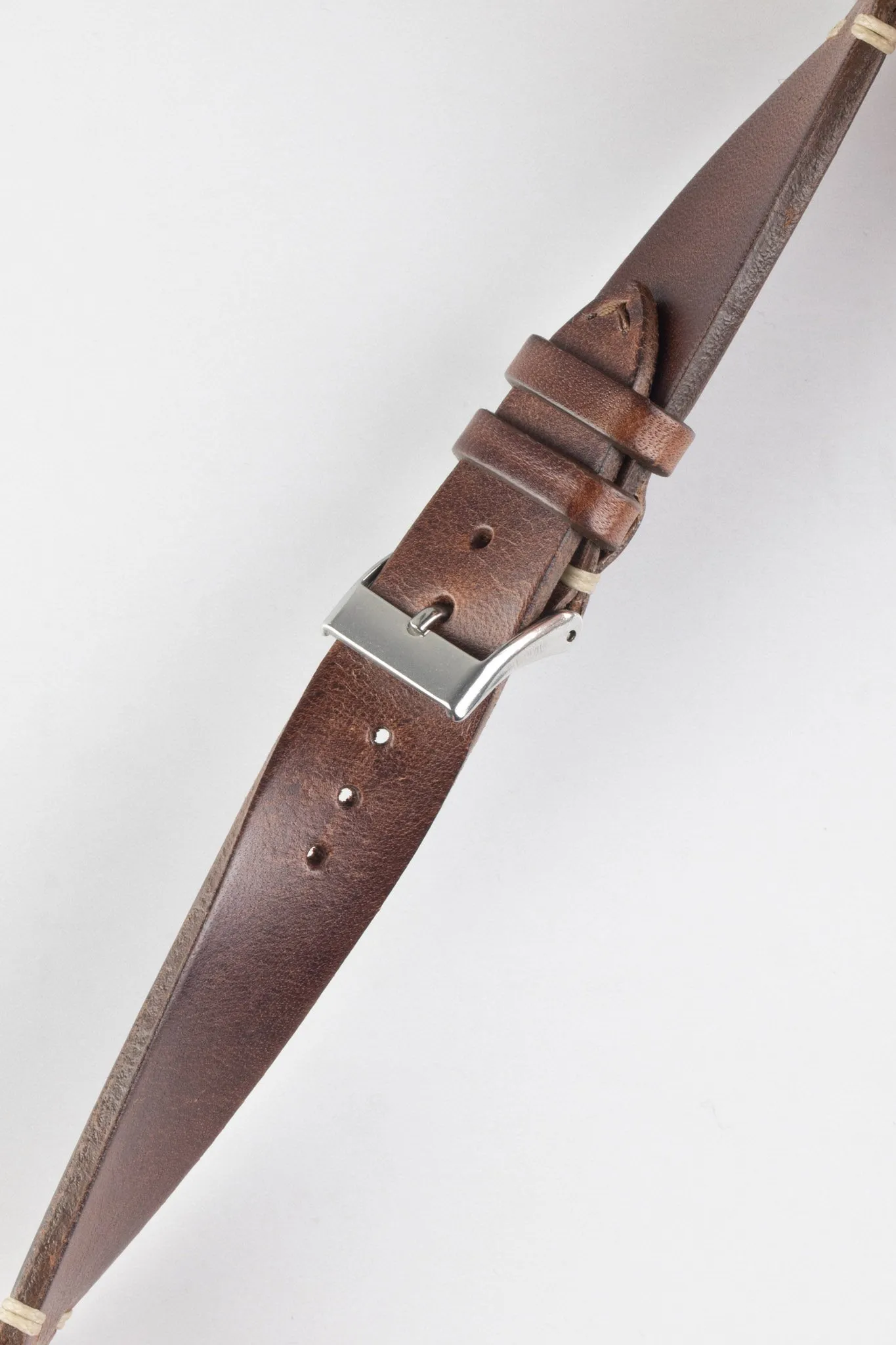 JPM Italian Vintage Leather Watch Strap in DISTRESSED BROWN