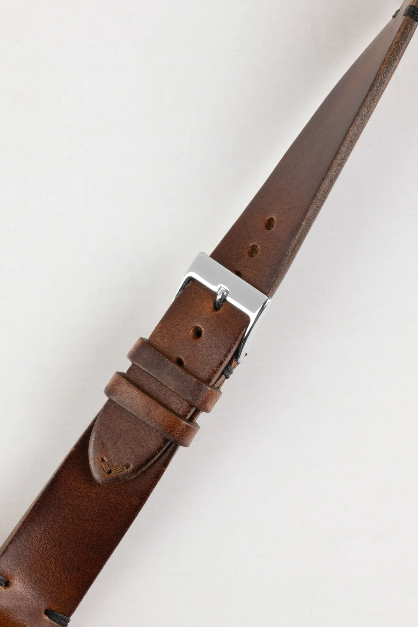 JPM NERO Vintage Leather Watch Strap in DISTRESSED BROWN