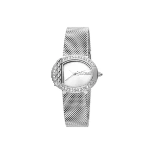Just Cavalli Ladies Watch With Silver Color Dial & Silver Color Mesh Bracelet