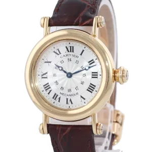 Ladies Cartier Diabolo 1461 18k Yellow Gold Diamond 32mm Manual Wind Watch