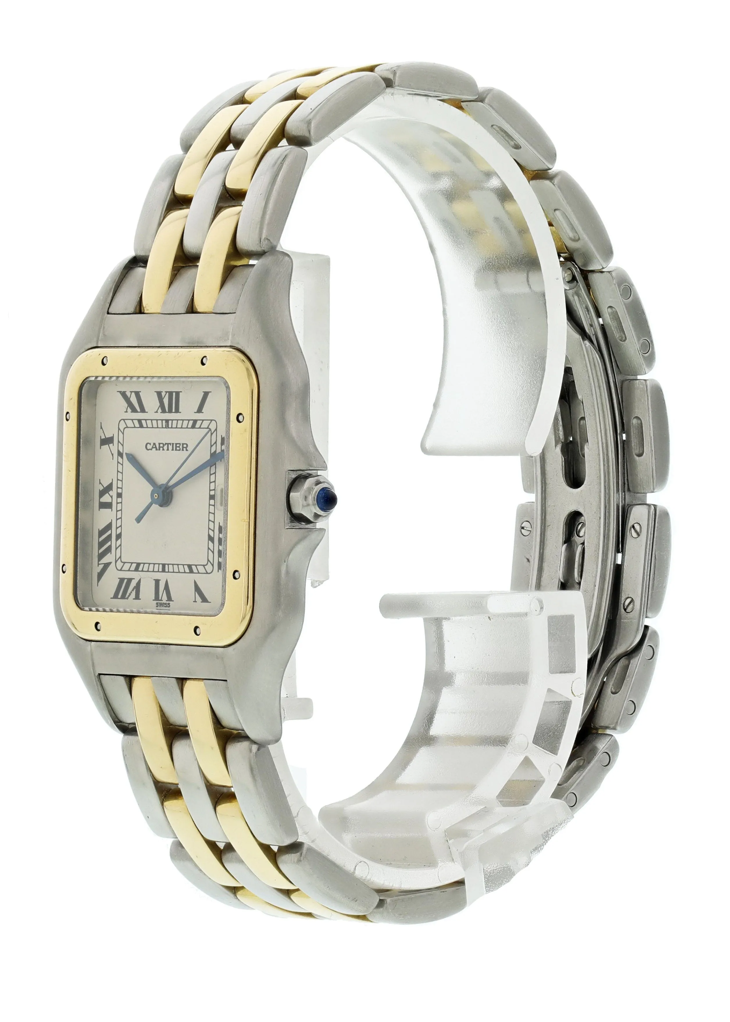 Large Cartier Panthere 8395 18K Yellow Gold Stainless Steel Watch