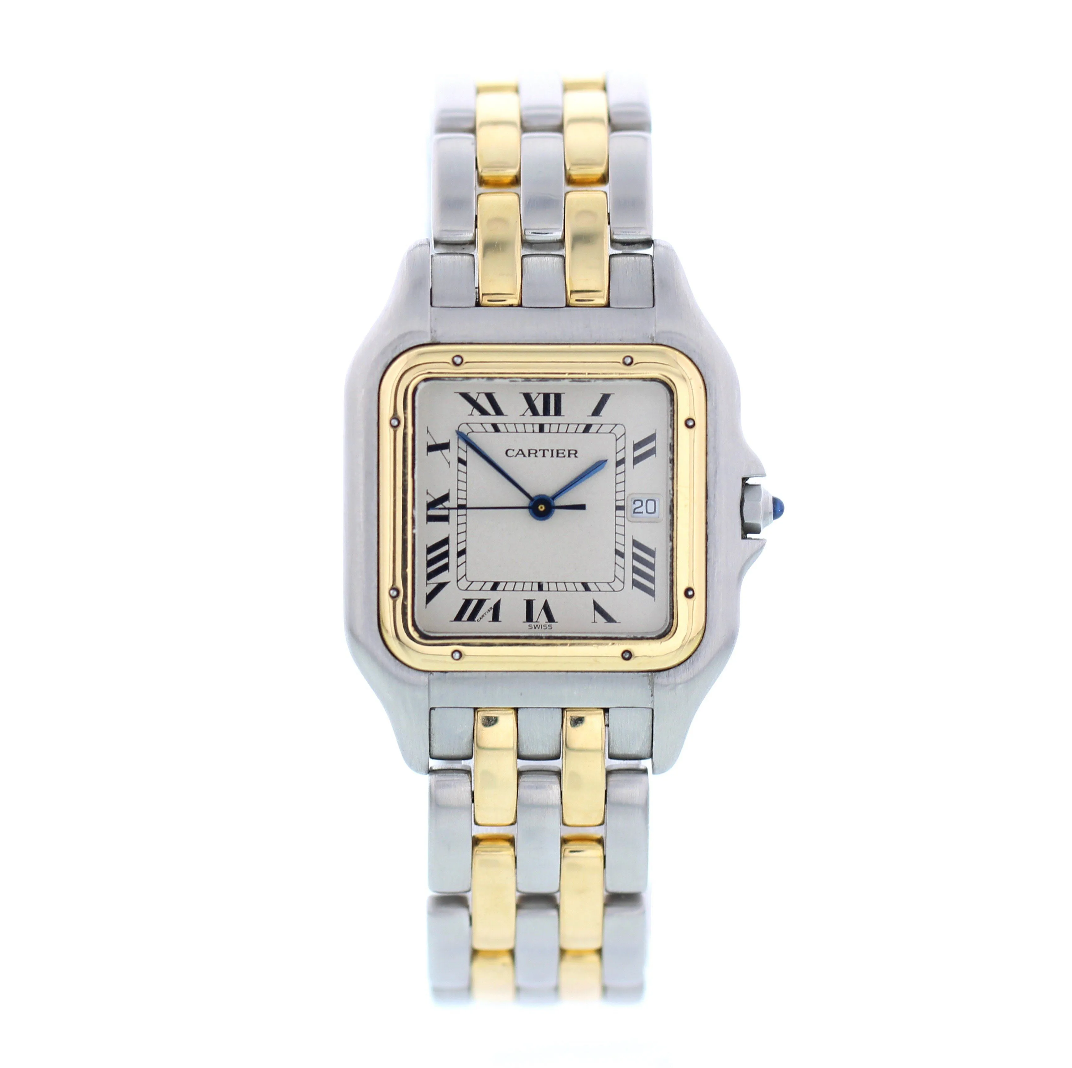Large Cartier Panthere 8395 18K Yellow Gold Stainless Steel Watch