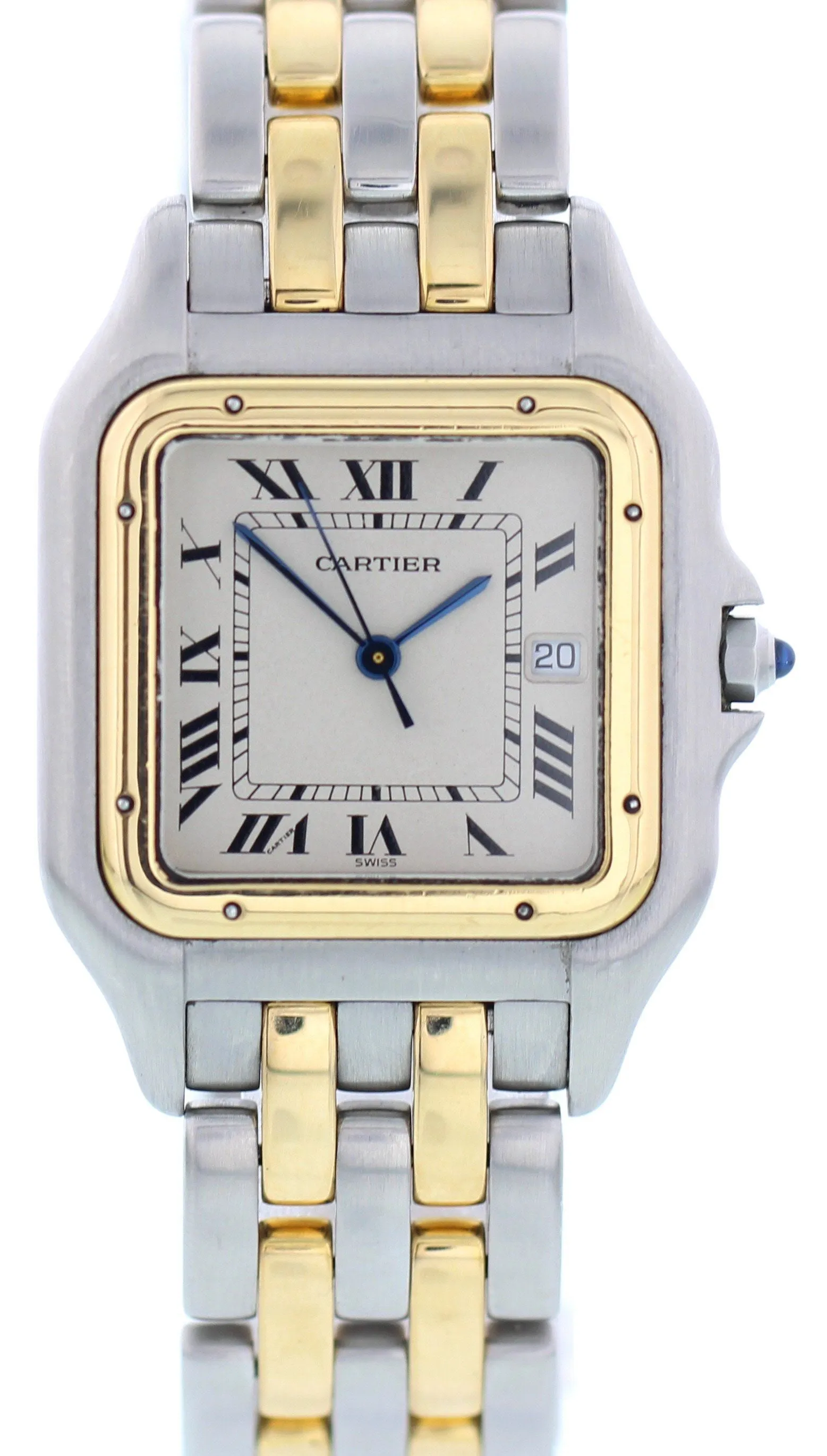 Large Cartier Panthere 8395 18K Yellow Gold Stainless Steel Watch