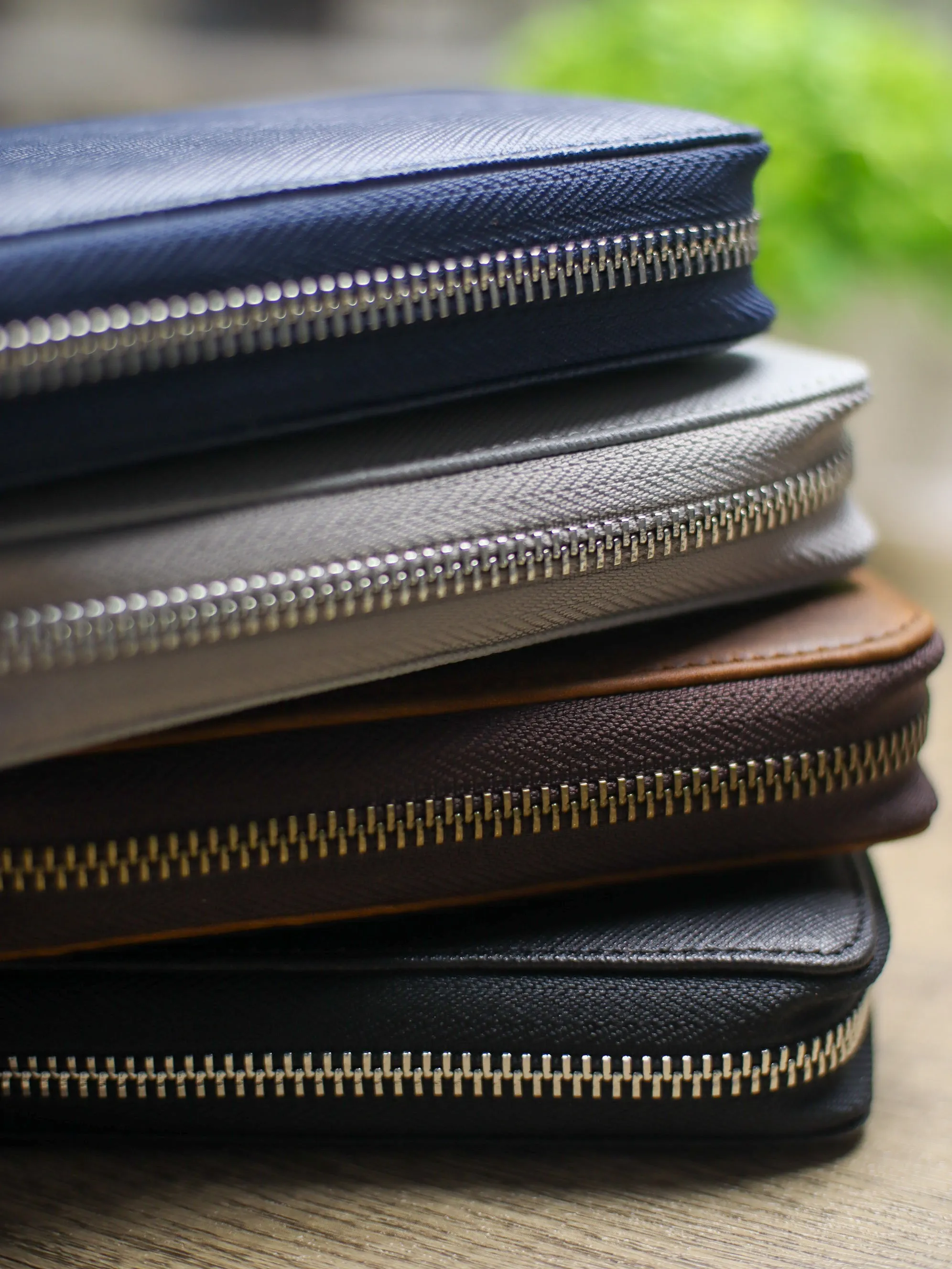 Light Grey Saffiano Zip Pouch