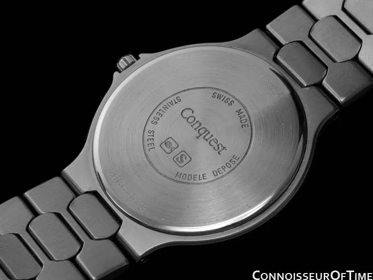 Longines Conquest Mens Bracelet Dress Watch, Quartz, Date, Waterproof - Stainless Steel