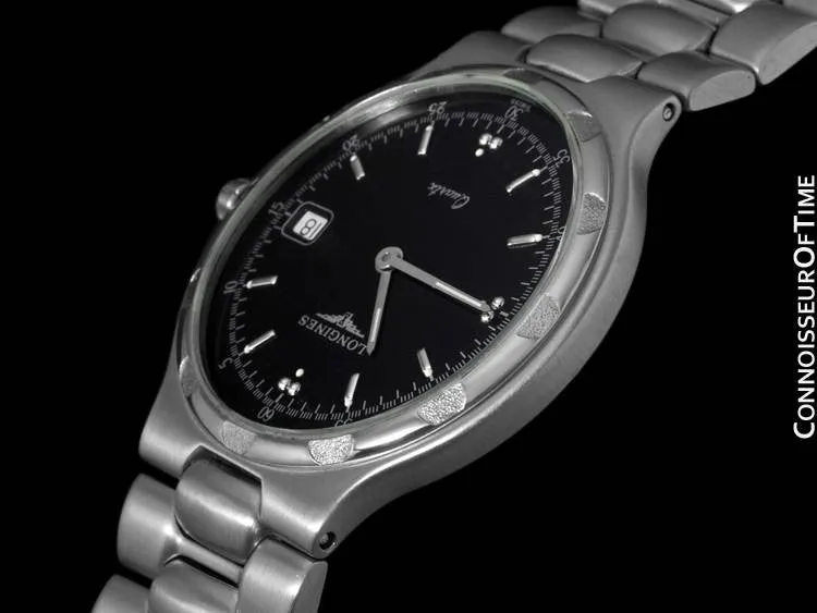 Longines Conquest Mens Bracelet Dress Watch, Quartz, Date, Waterproof - Stainless Steel