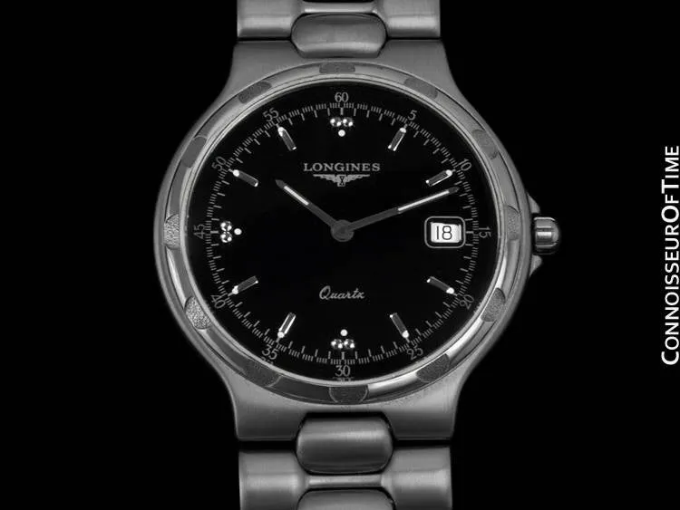 Longines Conquest Mens Bracelet Dress Watch, Quartz, Date, Waterproof - Stainless Steel