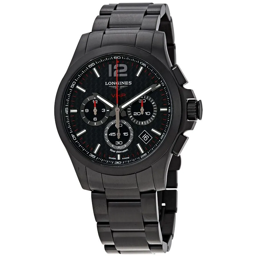 Longines Conquest V.H.P. Perpetual Chronograph Black Carbon Dial Men's Watch L37172666
