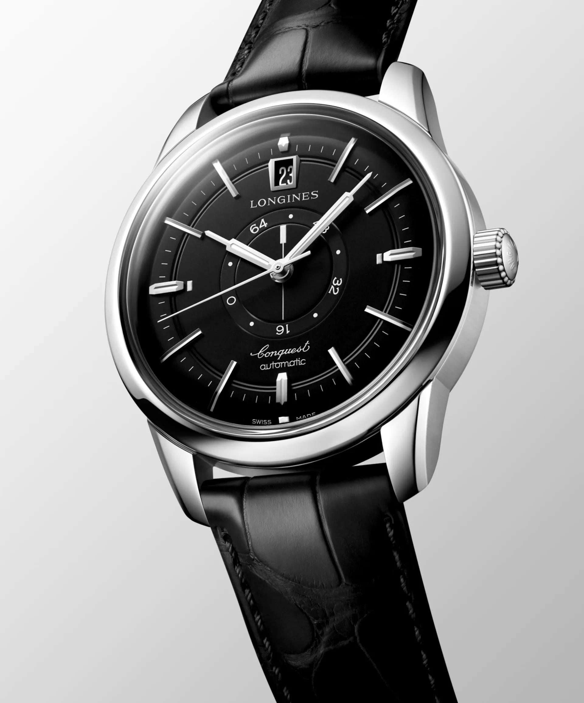 Longines Heritage Classic 38mm Central Power Reserve Black Men's Watch L16484522