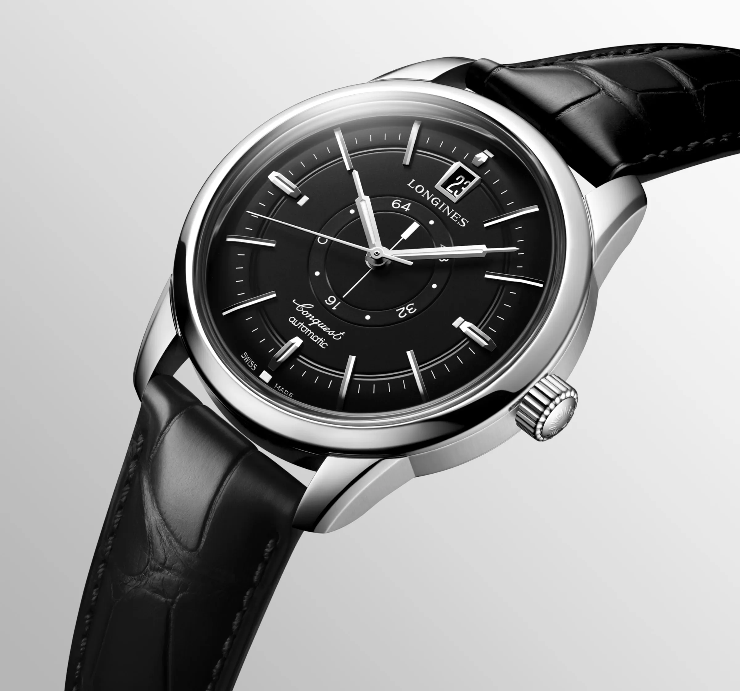 Longines Heritage Classic 38mm Central Power Reserve Black Men's Watch L16484522