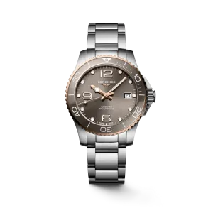 Longines HydroConquest 39mm Rose Gold-Grey Steel Men's Watch L37803786
