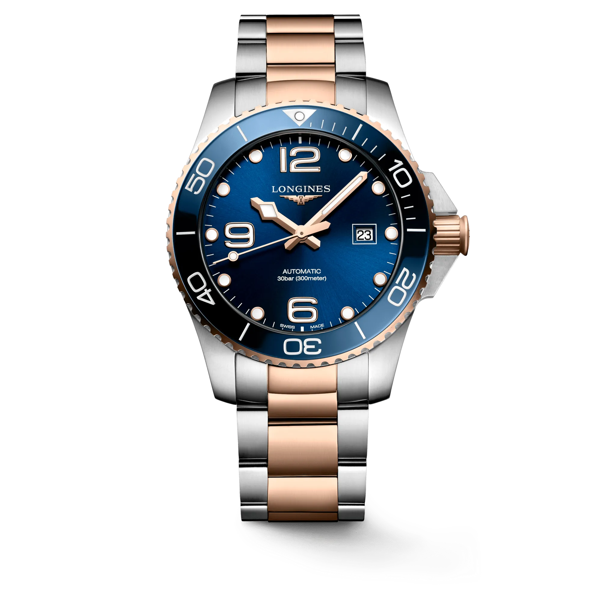 Longines HydroConquest 43mm Rose Gold-Blue Steel Men's Watch L37823987