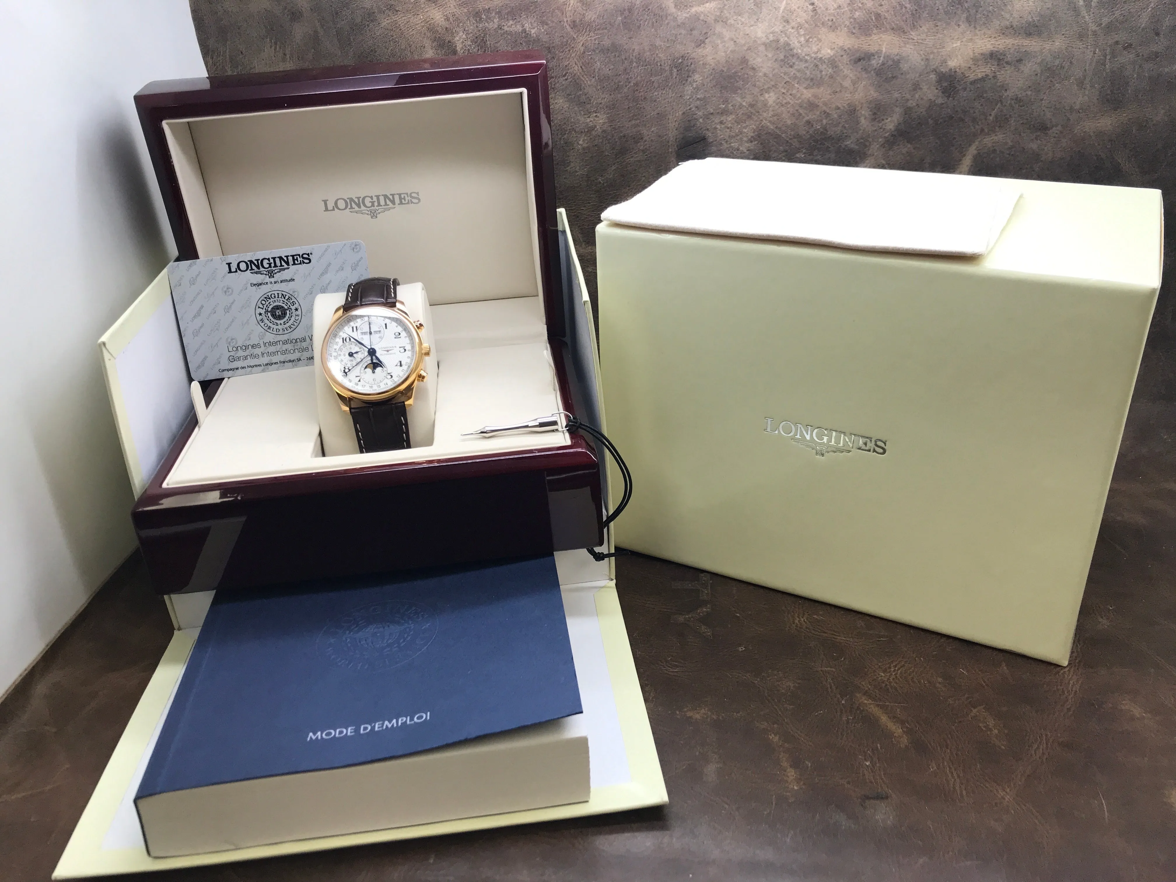 Longines Master Collection 18K Rose Gold L2.673.8.78.5 White Dial Automatic Men's Watch