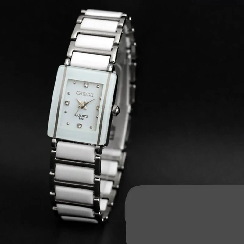 Luxury Gemstone White Silver Watch Women Bracelet Casual Jewelry
